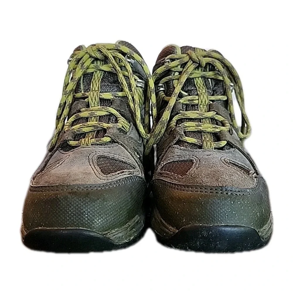 LL Bean Boots Trail Hiker Waterproof Suede Outdoor Utility Green Gray Kids Sz 4‎